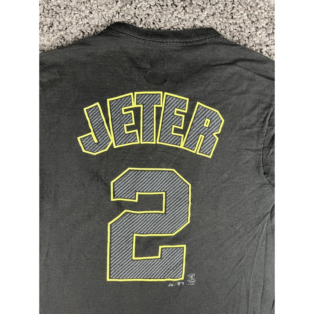 Majestic New York Yankees Size Small Jersey T Shirt #2 Derek Jeter MLB Baseball - Picture 2 of 9